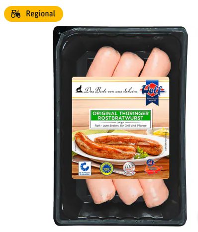 Wolf Original Thüringer Rostbratwürste 450g bei Rewe für 4,49 €