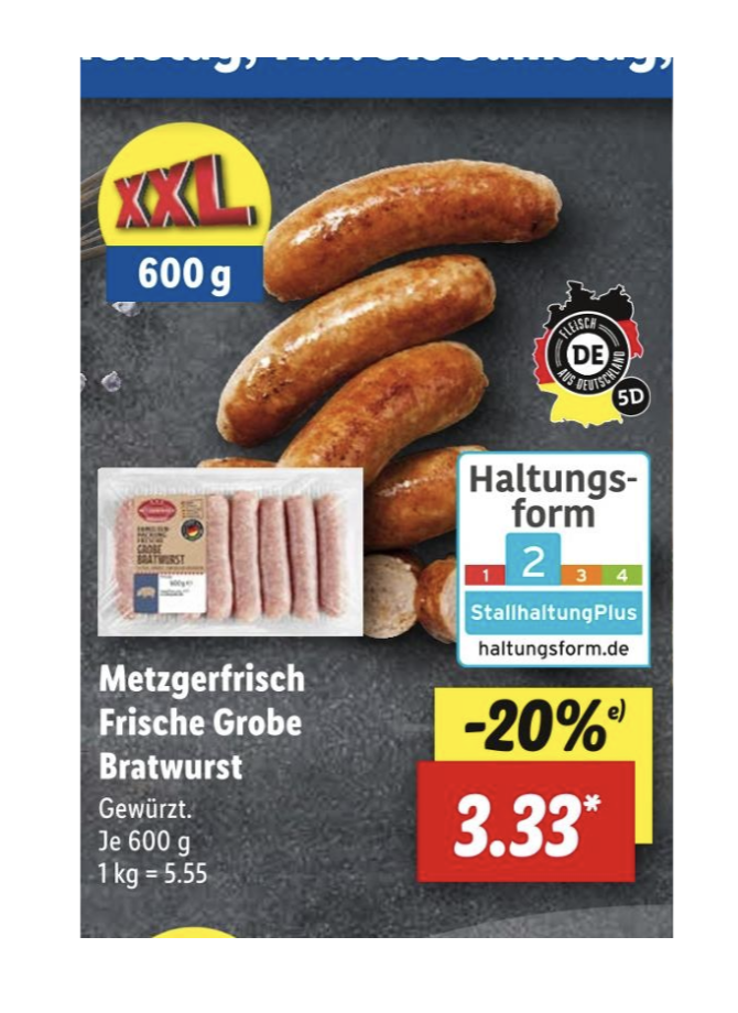 Frische Grobe für 3,33 €