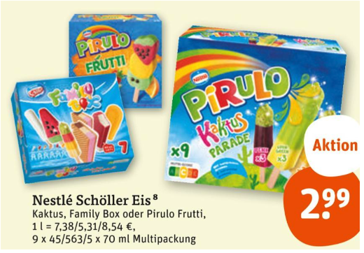 Nestlé Schöller Kaktus, Family Box oder Pirulo Frutti bei Tegut für 2,99€