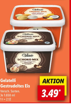 Gelatelli gestruddeltes Eis bei Lidl für 3,49€